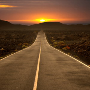 Road into the sunset